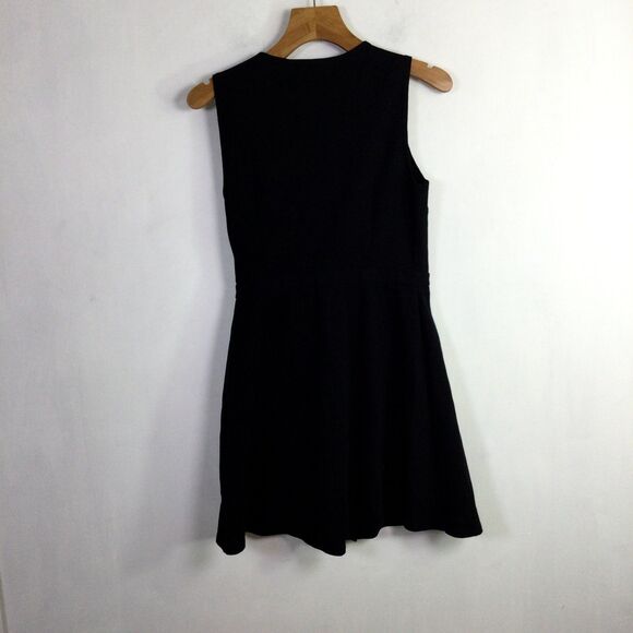 J. Crew Womens Ponte Faux Wrap Dress Tie Waist Sleeveless Black Size S L2357 NWT - Picture 12 of 16